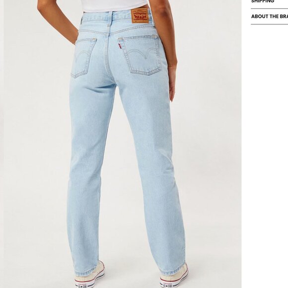 Levi's 501 Straight Leg Jeans, Light Blue - Picture 7 of 8
